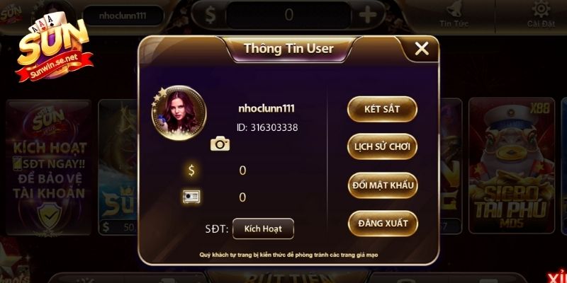 Ảnh Sunwin - Tổng Hợp Các Tấm Hình Ấn Tượng Nhất 2025 6 Hình ảnh Sunwin minh họa thông tin người chơi